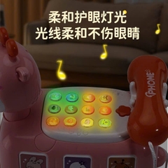 Đồ Chơi Điện Thoại Hươu Cao Cổ Cho Bé – Điện Thoại Đồ Chơi Có Nhạc Đèn, Song Ngữ Trung Anh, Xe Kéo Vui Nhộn 3+
