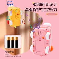 Đồ Chơi Điện Thoại Hươu Cao Cổ Cho Bé – Điện Thoại Đồ Chơi Có Nhạc Đèn, Song Ngữ Trung Anh, Xe Kéo Vui Nhộn 3+