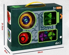 Bộ Đồ Chơi Giải Đố 4IN1 XKIDS – Bộ 4 Trò Chơi Xoay Hạt, Biến Hình, Ghép Khối Và Con Quay