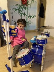 Bộ trống đồ chơi Jazz Drum cho bé cỡ siêu lớn loại cao cấp có phím piano kèm ghế ngồi và mic hát