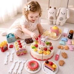 Bộ Đồ Chơi Cắt Bánh Sinh Nhật 85 Chi Tiết Có Đèn Nhạc Cho Bé