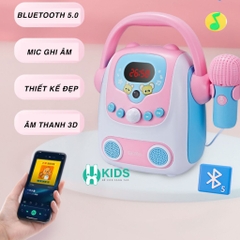 Máy Karaoke Đồ Chơi Cho Bé Kèm Micro, Loa Nghe Bluetooth 5.0 Có Ghi Âm