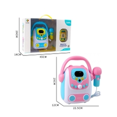 Máy Karaoke Đồ Chơi Cho Bé Kèm Micro, Loa Nghe Bluetooth 5.0 Có Ghi Âm