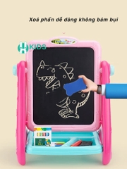Bảng vẽ sáng tạo 2 mặt có từ tính cao cấp, xoá dễ dàng, không bám bụi có ngăn để dụng cụ học tập cho bé