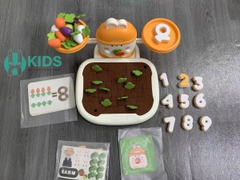 Đồ chơi nông trại toán học, thu hoạch nhổ rau củ cà rốt có bàn cân số hình thỏ giúp bé cải thiện tư duy nhanh nhẹn