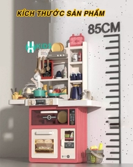 Đồ chơi nhà bếp phong cách Châu Âu cỡ lớn 88cm có đèn nhạc nồi hấp mô phỏng đồ dùng nhà bếp nấu ăn, trẻ em 2 đến 6 tuổi