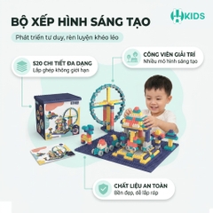 Bộ Xếp Hình Lắp Ghép 520 Chi Tiết XKIDS – Mô Hình Công Viên Giải Trí, Phát Triển Tư Duy Cho Bé