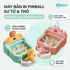 Máy Bắn Bi Pinball Cho Bé – Sư Tử Xanh, Thỏ Hồng