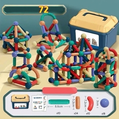 Bộ Xếp Hình Nam Châm 72 Chi Tiết XKIDS – Thanh Nam Châm Lắp Ghép Sáng Tạo Kèm Hộp Đựng