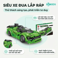 Bộ Đồ Chơi Lắp Ráp Xếp Hình Siêu Xe Đua 398 Chi Tiết Cho Bé, Mô Hình Ô Tô Thể Thao Mã 898