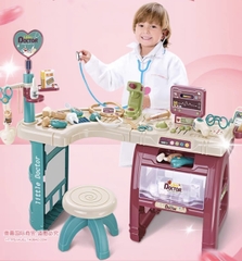 Đồ chơi phòng khám bác sĩ mini nhập vai y tá có đèn nhạc đầy đủ dụng cụ y tế kèm cả ghế ngồi cho bé