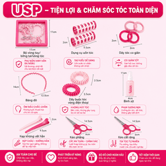 Bộ Đồ Chơi Làm Tóc Cho Bé Hair Salon 23 Chi Tiết Kèm Máy Sấy Và Máy Duỗi Tóc