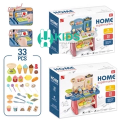 Đồ chơi quầy siêu thị bán hàng kem có âm thanh và ánh sáng gồm 33 chi tiết cỡ lớn cho bé