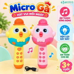 Micro Karaoke Bluetooth Cho Bé Hình Chú Gà – Micro Đồ Chơi Có Nhạc