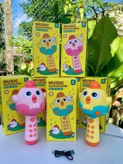 Micro Karaoke Bluetooth Cho Bé Hình Chú Gà – Micro Đồ Chơi Có Nhạc