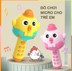 Micro Karaoke Bluetooth Cho Bé Hình Chú Gà – Micro Đồ Chơi Có Nhạc
