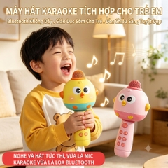 Micro Karaoke Bluetooth Cho Bé Hình Chú Gà – Micro Đồ Chơi Có Nhạc