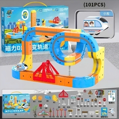 Đường Ray Xe Lửa Nam Châm 9836C - Xếp Hình Nam Châm Cho Bé
