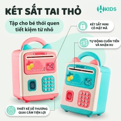 Két Sắt Đồ Chơi Tai Thỏ 2 Màu Xanh Hồng 9901 Cho Bé - Đồ Chơi XKIDS