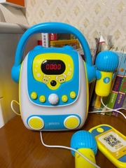 Đồ chơi máy hát karaoke di động cao cấp cho bé kèm mic ghi âm, loa phát nhạc có kết nối Bluetooth tích hợp đèn LED