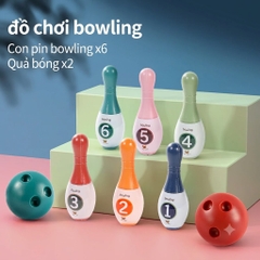 Bộ Đồ Chơi Bowling 6 Pin 2 Bóng Cho Bé