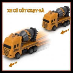 Bộ 6 Xe Công Trình Mini Cho Bé Chạy Đà Pull Back – Đồ Chơi Phương Tiện Xây Dựng