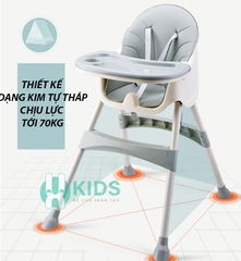 Ghế ăn dặm đa năng kích thước lớn, 2 chế độ chân, có thể gấp gọn, kèm túi đựng đồ tiện dụng cho bé từ 6 tháng