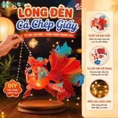 Lồng Đèn Cá Chép Giấy DIY Thủ Công Lắp Ráp Trang Trí Trung Thu Cho Bé