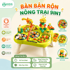 BÀN BẬN RỘN NÔNG TRẠI 9IN1 – CHƠI MÊ KHÔNG RỜI, HỌC MÀ KHÔNG CHÁN Với 9 Trò