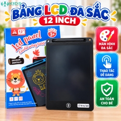 Bảng Viết Vẽ LCD Đa Sắc 12 Inch Cho Bé – Kèm Bút Và Nút Xó – Mã BB1202C