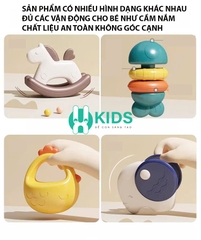 Bộ đồ chơi xúc xắc, gặm nướu mọc răng, lục lạc 10 món cao cấp kèm vali đựng có thể đun sôi tiệt trùng cho bé sơ sinh