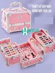 Bộ cốp trang điểm cao cấp cho bé gái, bộ đồ chơi trang điểm thật đầy đủ phụ kiện an toàn, dễ thương cho trẻ em