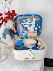 Đồ chơi bác sĩ cho bé gái trai trẻ em NANATU cao cấp, hộp dụng cụ y tế nhập vai mô phỏng y tá, nha sĩ, khám răng