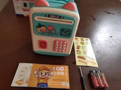 Két sắt mini cho bé mở khoá bằng vân tay, nhận dạng khuôn mặt hình chú mèo