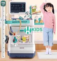 Đồ chơi xe đẩy dụng cụ thiết bị y tế cỡ lớn tới 116cm nhập vai bác sĩ y tá cao cấp cỡ lớn cho bé gái bé trai