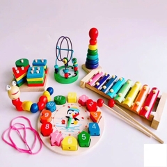Bộ Combo 6 Món Đồ Chơi Gỗ Giáo Dục Cho Bé