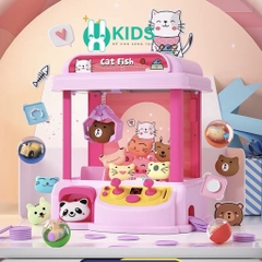 Máy gắp thú bông kích thước lớn bản 2 cần kèm xu đếm thời gian, có nhạc có đèn trẻ em