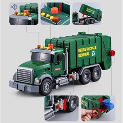 Đồ chơi mô hình xe ô tô chở rác vệ sinh cỡ lớn chạy đà cao cấp có đèn nhạc hoạt động như thật cho trẻ em