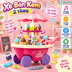 Xe Bán Kem Đồ Chơi 2 Tầng Có Nhạc Và Xoay