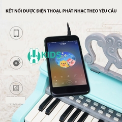 Đàn piano mini 25 phím điện tử cho bé tự học tại nhà, có mic hát thu âm, kết nối điện thoại kèm sẵn 22 bài hát vui vẻ