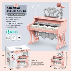 Đàn piano mini 25 phím điện tử cho bé tự học tại nhà, có mic hát thu âm, kết nối điện thoại kèm sẵn 22 bài hát vui vẻ