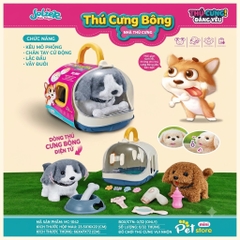 Bộ Đồ Chơi Chăm Sóc Thú Cưng Chó Bông Kèm Lồng Và Phụ Kiện
