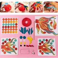 Đèn lồng trung thu con cá chép màu sắc lắp ráp thủ công DIY có đèn nhấp nháy 3 chế độ phát sáng siêu đẹp cao cấp cho bé