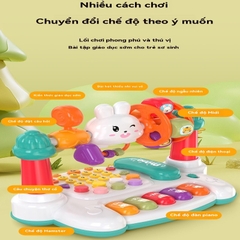 Điện thoại đồ chơi thông minh đa chức năng 16 chế độ chơi có phím piano,kể chuyện,học toán giáo dục sớm ngôn ngữ cho bé