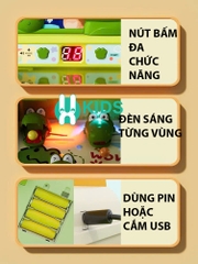 Đồ chơi bắn bi hứng bóng tính điểm khủng long cá sấu kiểu mới cỡ lớn có đèn nhạc rèn luyện tay mắt cho bé