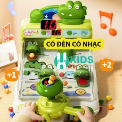 Đồ chơi bắn bi hứng bóng tính điểm khủng long cá sấu kiểu mới cỡ lớn có đèn nhạc rèn luyện tay mắt cho bé