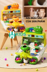 Đồ chơi bắn bi hứng bóng tính điểm khủng long cá sấu kiểu mới cỡ lớn có đèn nhạc rèn luyện tay mắt cho bé