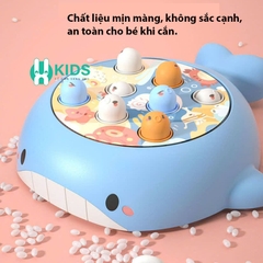 Đồ chơi đập chuột thông minh hình chú cá vui có nhạc vui nhộn kèm bàn xoay tự động rèn luyện đôi tay trẻ em