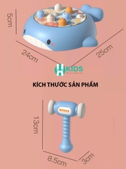 Đồ chơi đập chuột thông minh hình chú cá vui có nhạc vui nhộn kèm bàn xoay tự động rèn luyện đôi tay trẻ em