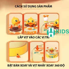 Đồ chơi hứng bắt vịt nhảy múa, câu cá hình vịt xoay 360 có đèn nhạc rèn luyện đôi tay và sự tập trung phản xạ cho bé